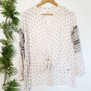 O'neill White and Brown Patterned Women's Top